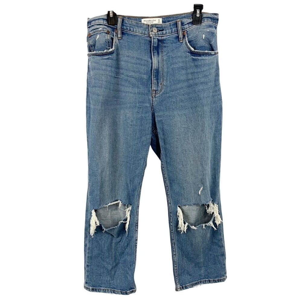 Abercrombie & Fitch Blue Cropped Jeans